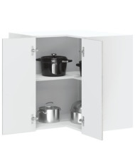 Armoire murale d'angle de cuisine Kalmar gris béton | Mobilier & Déco