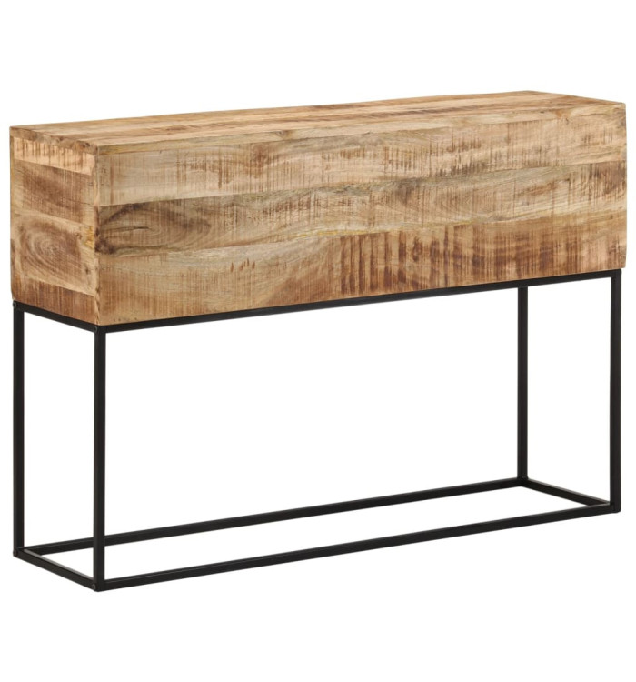 Table console 110x30x75 cm bois de manguier massif brut et fer | Mobilier & Déco