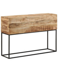 Table console 110x30x75 cm bois de manguier massif brut et fer | Mobilier & Déco