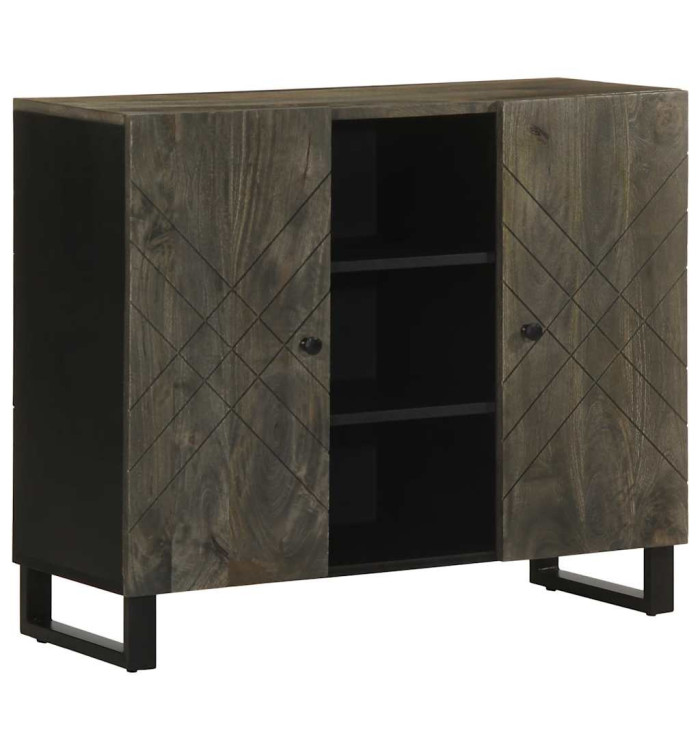 Buffet noir 90x33x75 cm bois massif de manguier | Mobilier & Déco