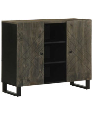 Buffet noir 90x33x75 cm bois massif de manguier | Mobilier & Déco