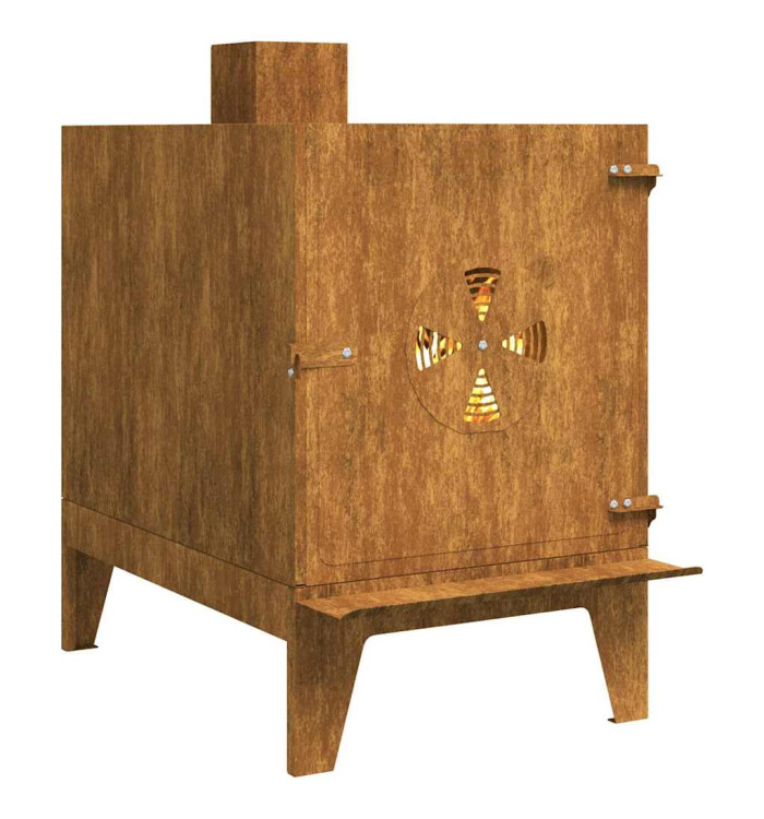 Réchaud de camping 35x50x60 cm acier corten | Mobilier & Déco