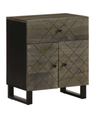 Table de chevet noir 50x33x60 cm bois de manguier massif | Mobilier & Déco