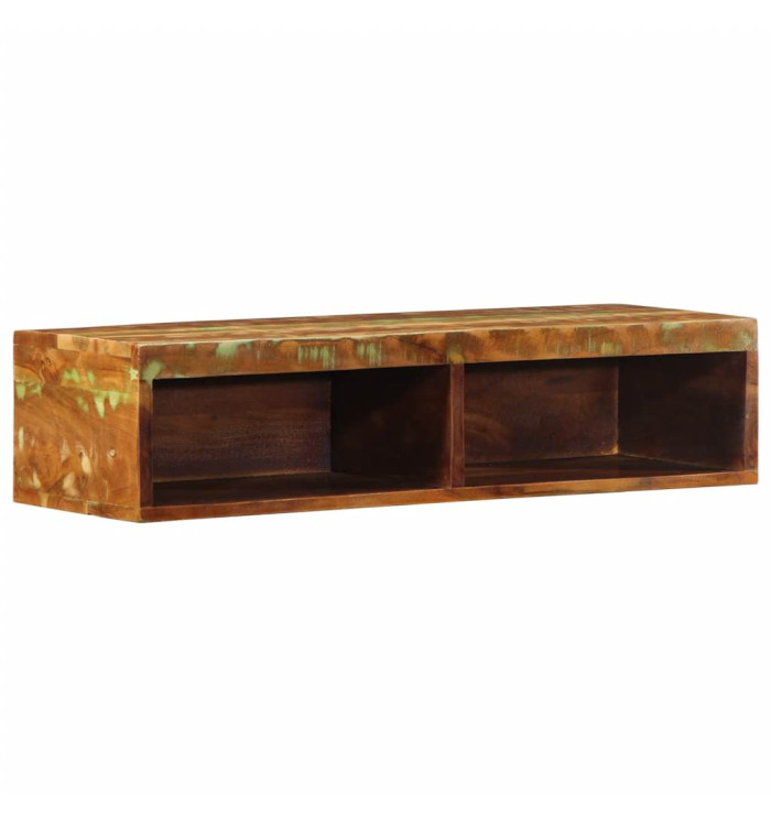 Meuble TV mural 80x30x19 cm bois massif de récupération | Mobilier & Déco