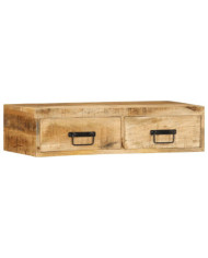 Meuble TV mural 80x30x19 cm bois massif de manguier brut | Mobilier & Déco