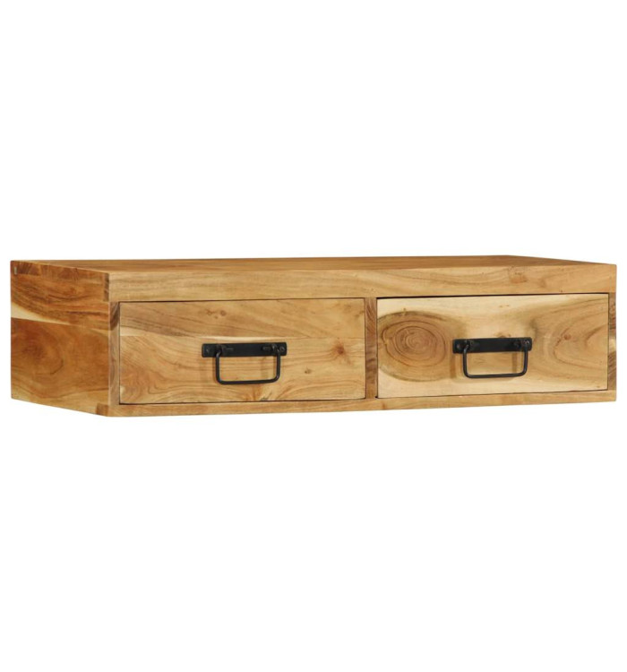 Meuble TV mural 80x30x19 cm bois massif d'acacia | Mobilier & Déco