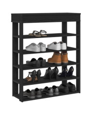 Étagère à chaussures noir 80x30x98 cm bois d'ingénierie | Mobilier & Déco