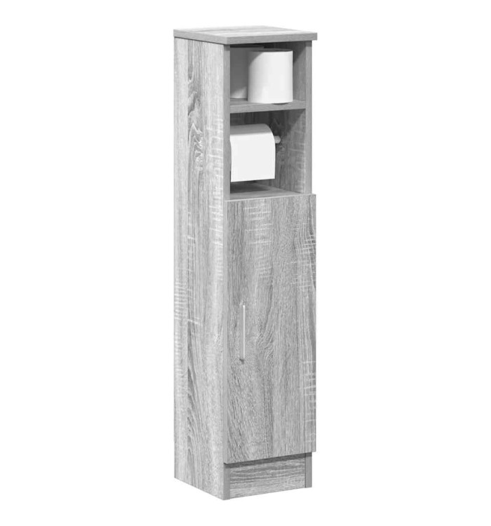 Meuble de salle de bain avec porte-rouleau sonoma gris | Mobilier & Déco