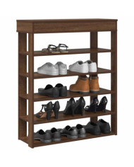 Étagère à chaussures chêne marron 80x30x98 cm bois d'ingénierie | Mobilier & Déco