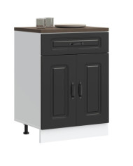 Armoire de cuisine Kalmar noir bois d'ingénierie | Mobilier & Déco