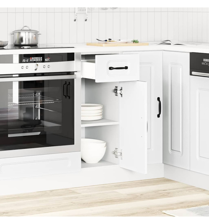 Armoire de cuisine Kalmar blanc bois d'ingénierie | Mobilier & Déco