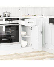 Armoire de cuisine Kalmar blanc bois d'ingénierie | Mobilier & Déco