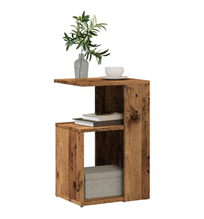 Table d'appoint vieux bois 36x30x56 cm bois d'ingénierie | Mobilier & Déco