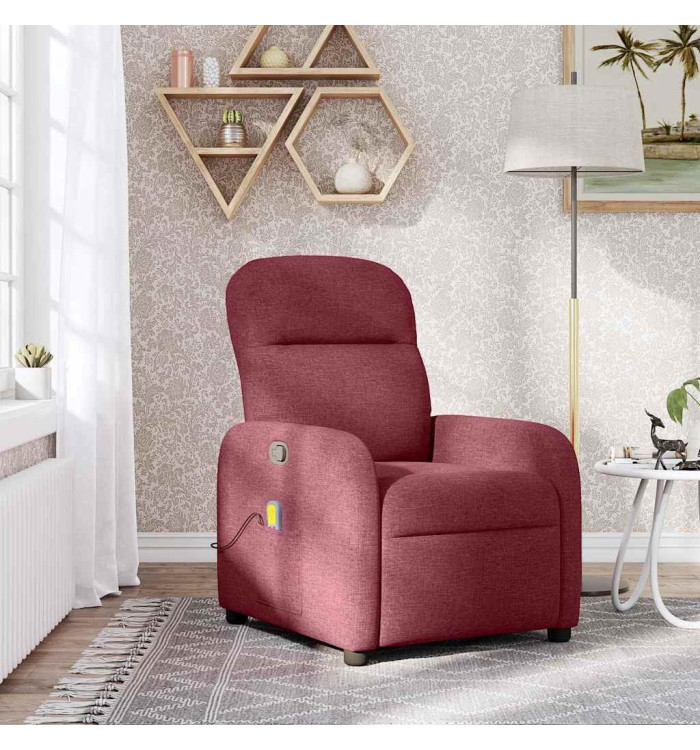 Fauteuil de massage inclinable Rouge bordeaux Tissu | Mobilier & Déco