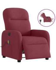 Fauteuil de massage inclinable électrique Rouge bordeaux Tissu | Mobilier & Déco