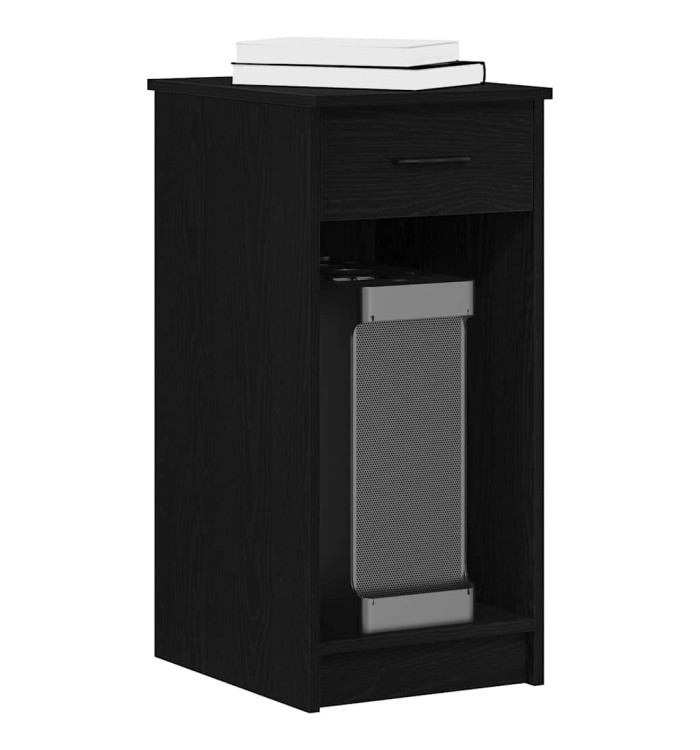 Support de tour d'ordinateur avec tiroir noir 35x45x77 cm | Mobilier & Déco