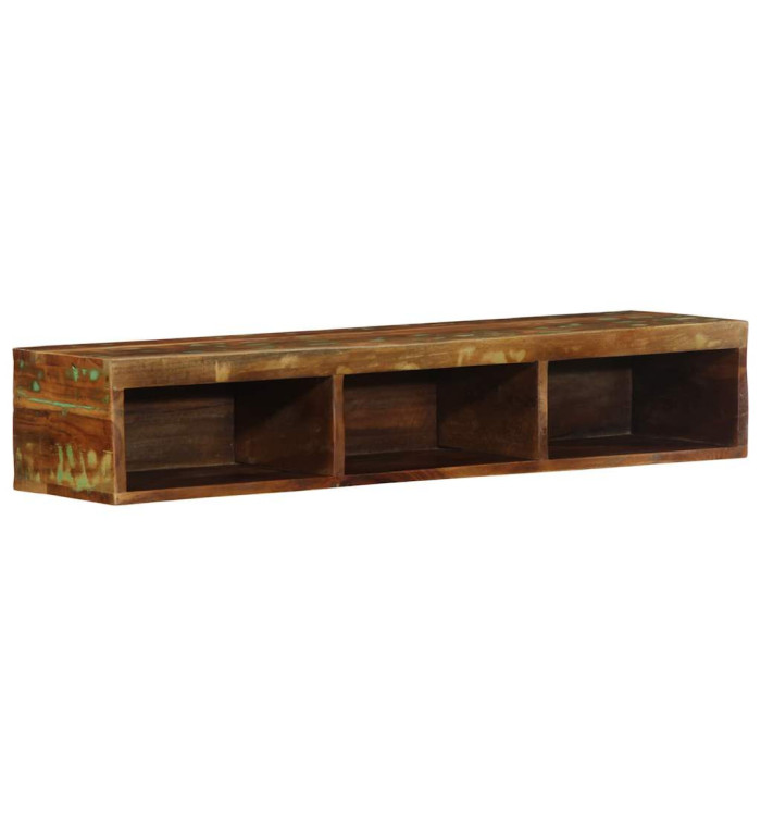 Meuble TV mural 100x30x19 cm bois massif de récupération | Mobilier & Déco