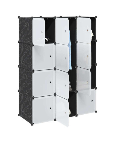 Cubes de rangement 12 pcs avec tiges de suspension PP | Mobilier & Déco