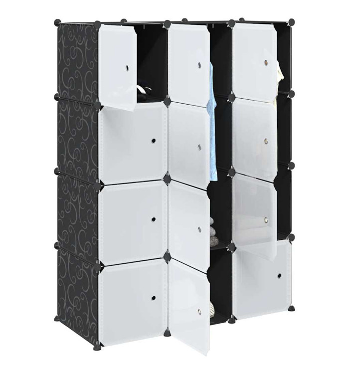 Cubes de rangement 12 pcs avec tiges de suspension PP | Mobilier & Déco