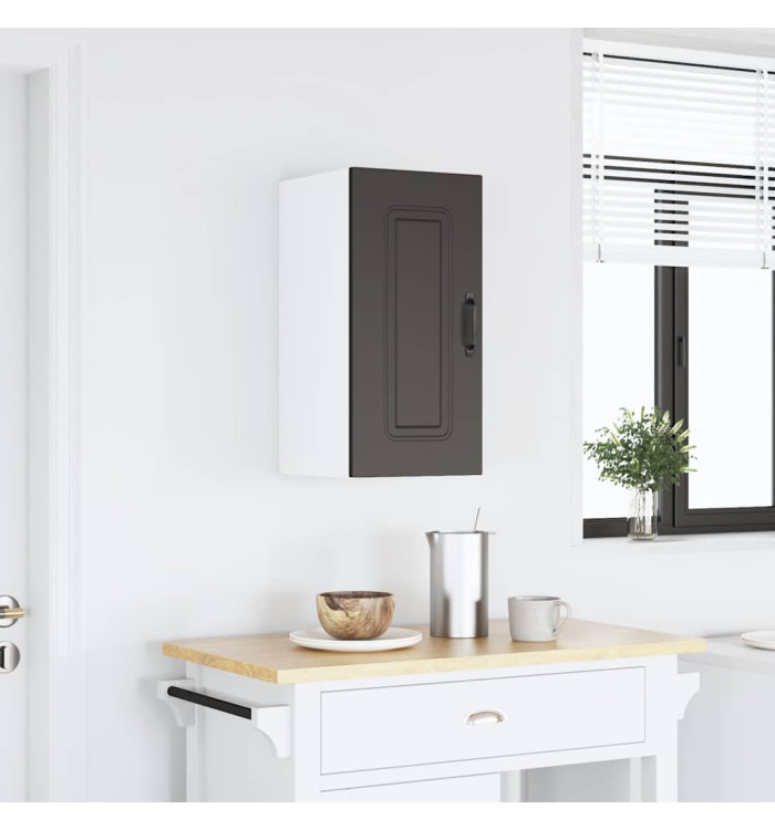 Armoire murale de cuisine Kalmar noir bois d'ingénierie | Mobilier & Déco