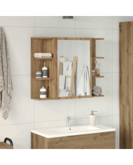 Armoire à miroir de salle de bain chêne artisanal 80x20,5x64 cm | Mobilier & Déco