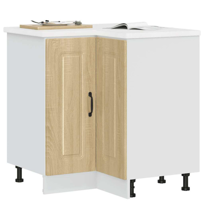 Armoire d'angle de cuisine Kalmar chêne sonoma bois ingénierie | Mobilier & Déco