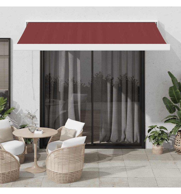 Auvent rétractable automatique bordeaux 350x250 cm | Mobilier & Déco