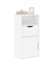 Armoire latérale tiroir ODDA blanc 40x24x79 cm bois massif pin | Mobilier & Déco