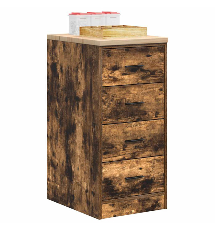 Armoire de rangement de garage chêne fumé 40x51x85 cm bois pin | Mobilier & Déco