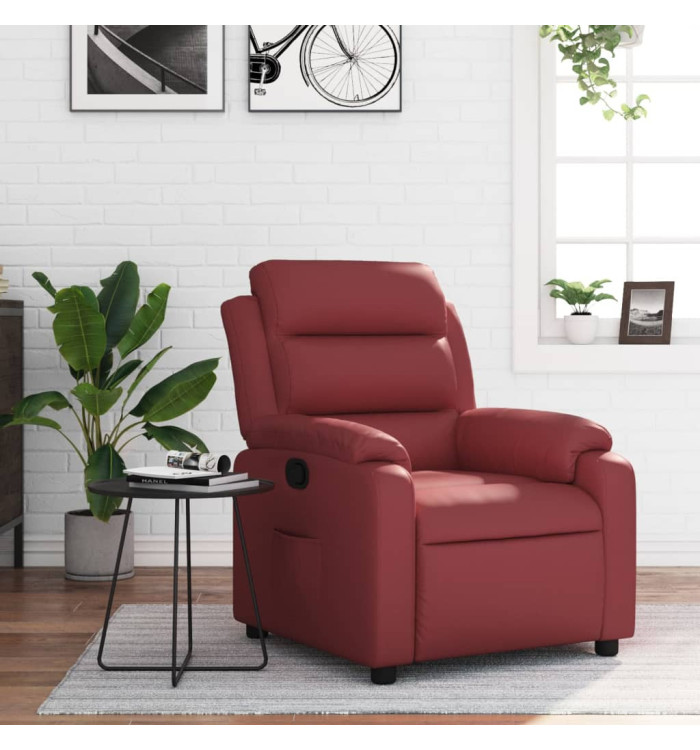 Fauteuil inclinable Rouge bordeaux Similicuir | Mobilier & Déco