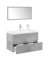 Ensemble de meubles de salle de bain 3 pcs gris béton | Mobilier & Déco