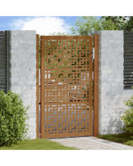 Porte de jardin acier résistant aux intempéries design croisé | Mobilier & Déco