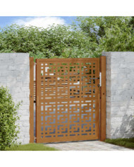 Porte de jardin acier résistant aux intempéries design croisé | Mobilier & Déco