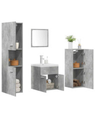 Ensemble de meubles de salle de bain 5 pcs gris béton | Mobilier & Déco