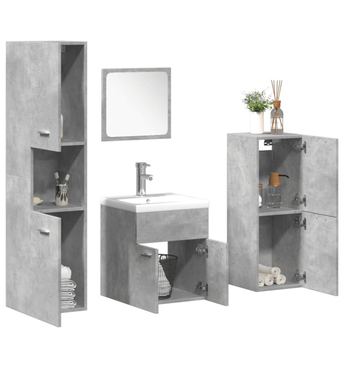 Ensemble de meubles de salle de bain 5 pcs gris béton | Mobilier & Déco