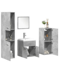 Ensemble de meubles de salle de bain 5 pcs gris béton | Mobilier & Déco