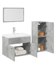 Ensemble de meubles de salle de bain 4 pcs gris béton | Mobilier & Déco
