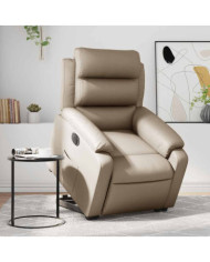 Fauteuil inclinable électrique cappuccino similicuir | Mobilier & Déco
