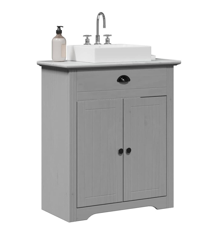 Armoire de lavabo de salle de bain BODO gris 70x35x80 cm | Mobilier & Déco