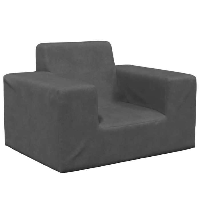 Canapé pour enfants Anthracite Peluche douce | Mobilier & Déco