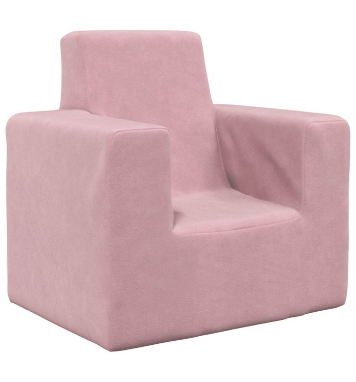 Canapé pour enfants Rose Peluche douce | Mobilier & Déco