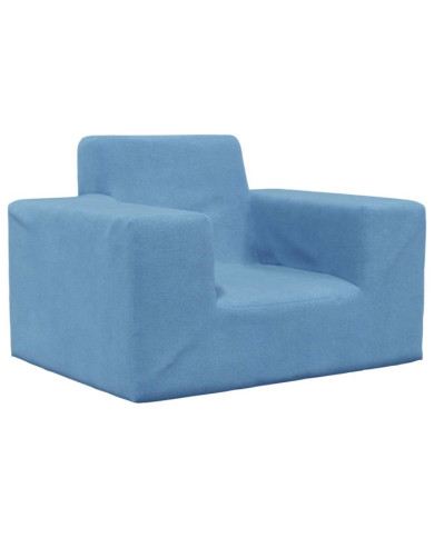 Canapé pour enfants Bleu Peluche douce | Mobilier & Déco