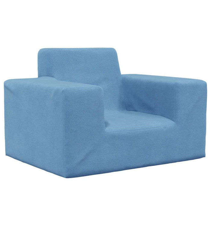 Canapé pour enfants Bleu Peluche douce | Mobilier & Déco
