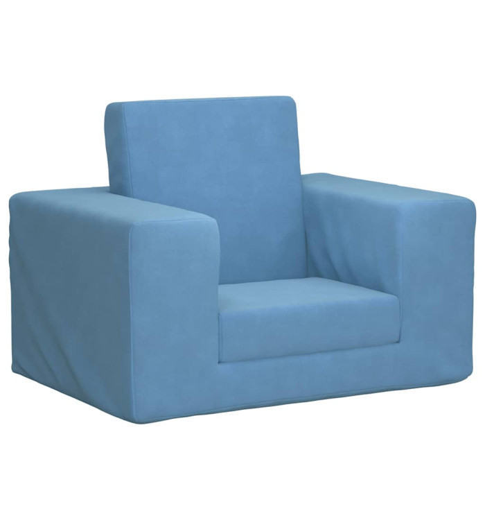 Canapé-lit pour enfants Bleu Peluche douce | Mobilier & Déco
