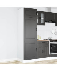 Armoire de cuisine Kalmar noir bois d'ingénierie | Mobilier & Déco