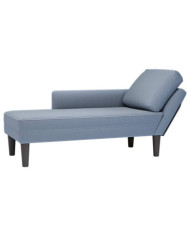 Chaise longue avec coussin bleu tissu en velours côtelé | Mobilier & Déco