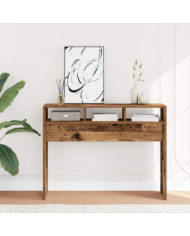 Table console vieux bois 105x30x80 cm bois d'ingénierie | Mobilier & Déco