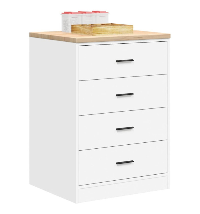 Armoire de rangement de garage blanc 60x51x85 cm bois de pin | Mobilier & Déco