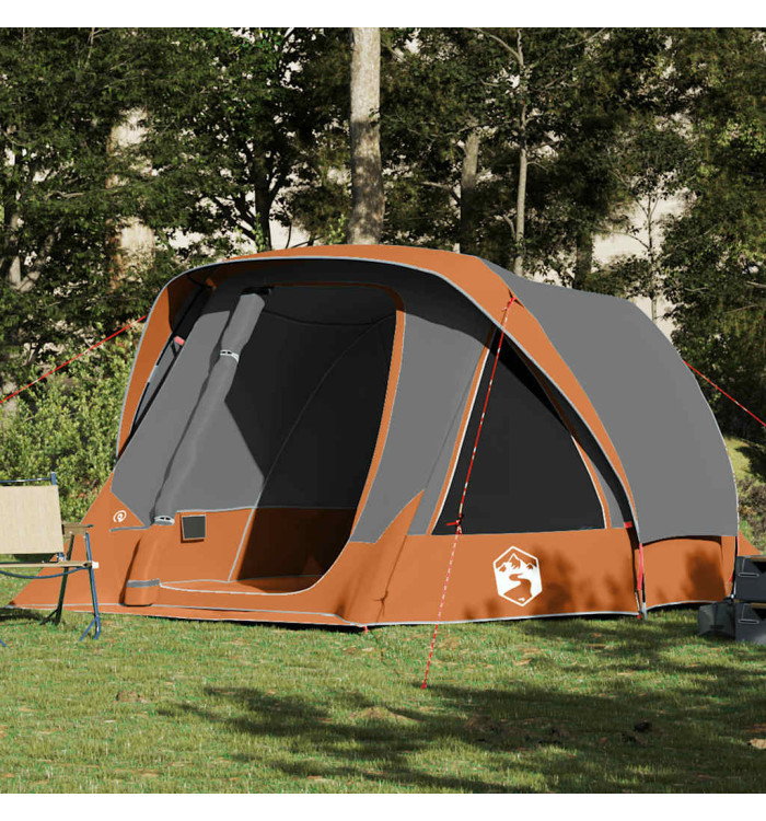 Tente de cabine familiale 6 personnes gris orange imperméable | Mobilier & Déco