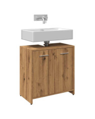 Armoire lavabo de salle de bain chêne artisanal 60x33x60 cm | Mobilier & Déco